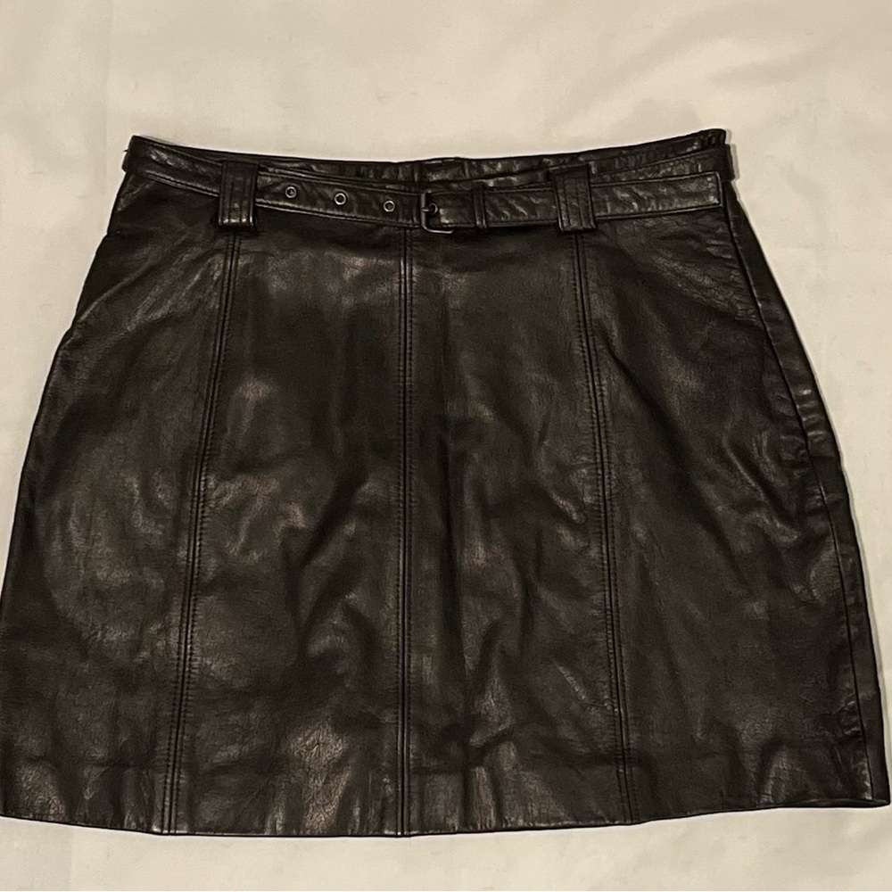 Wilson’s Leather Maxima Black Leather Mini Skirt